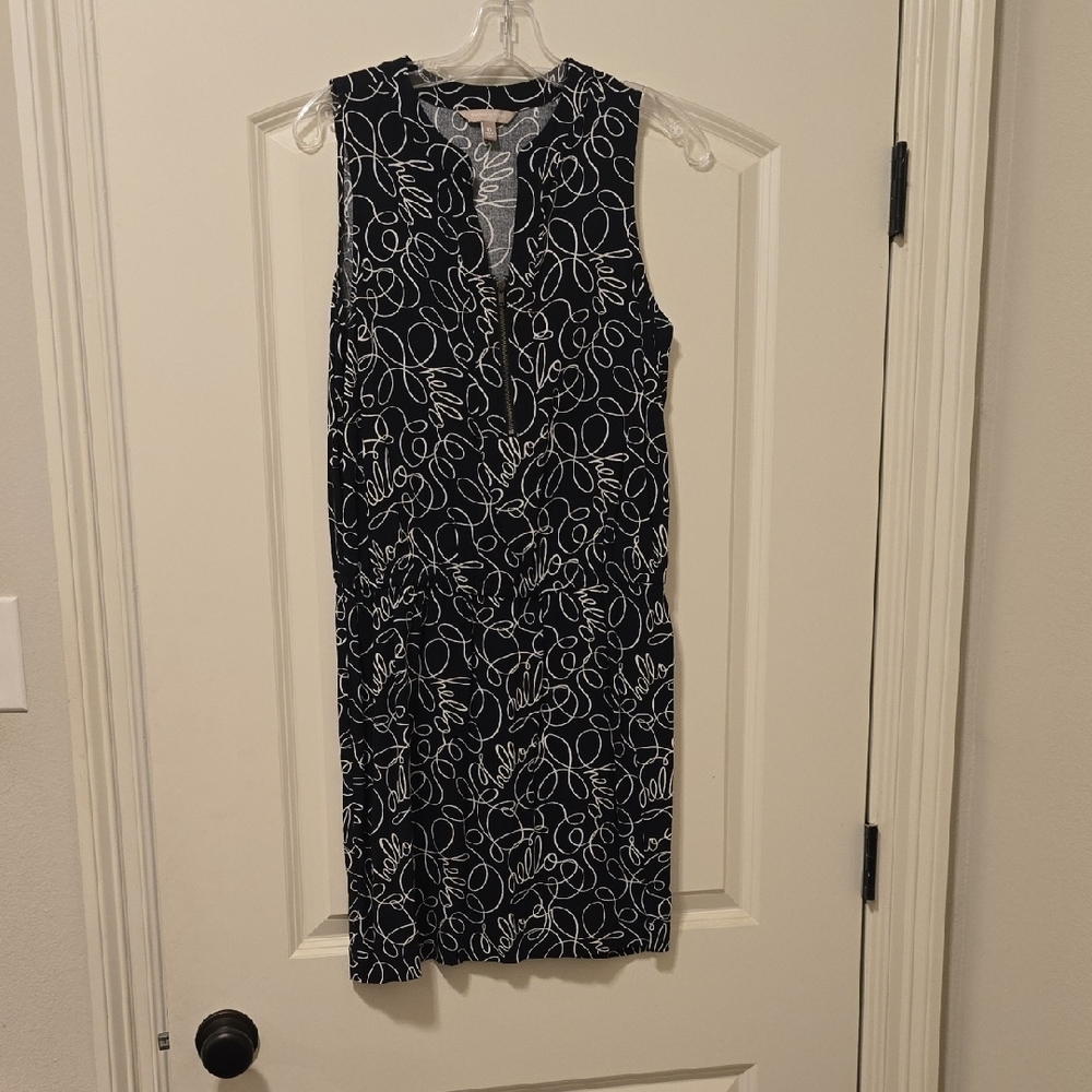 Elegant Black and White Sleeveless Dress